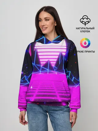Женское худи / Ретро Стиль неон