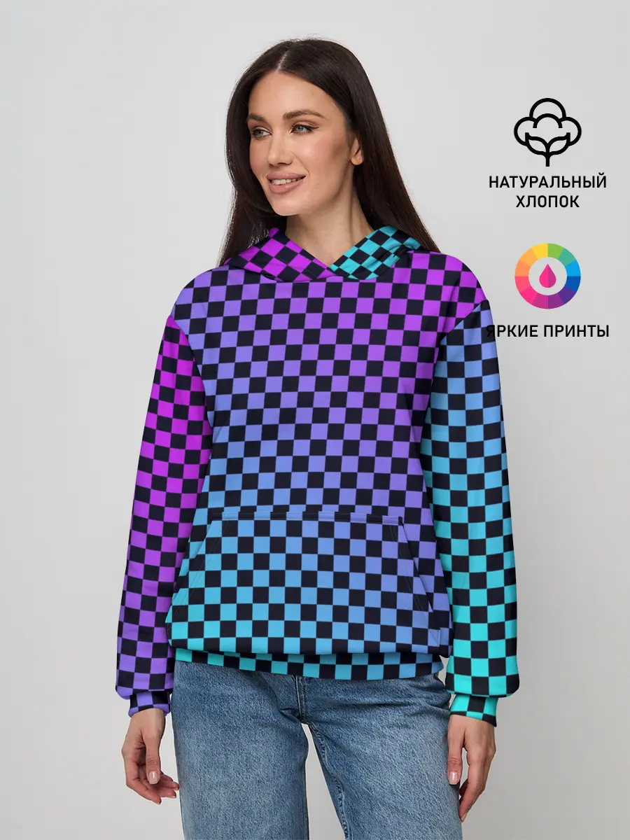 Женское худи / Checkerboard gradient