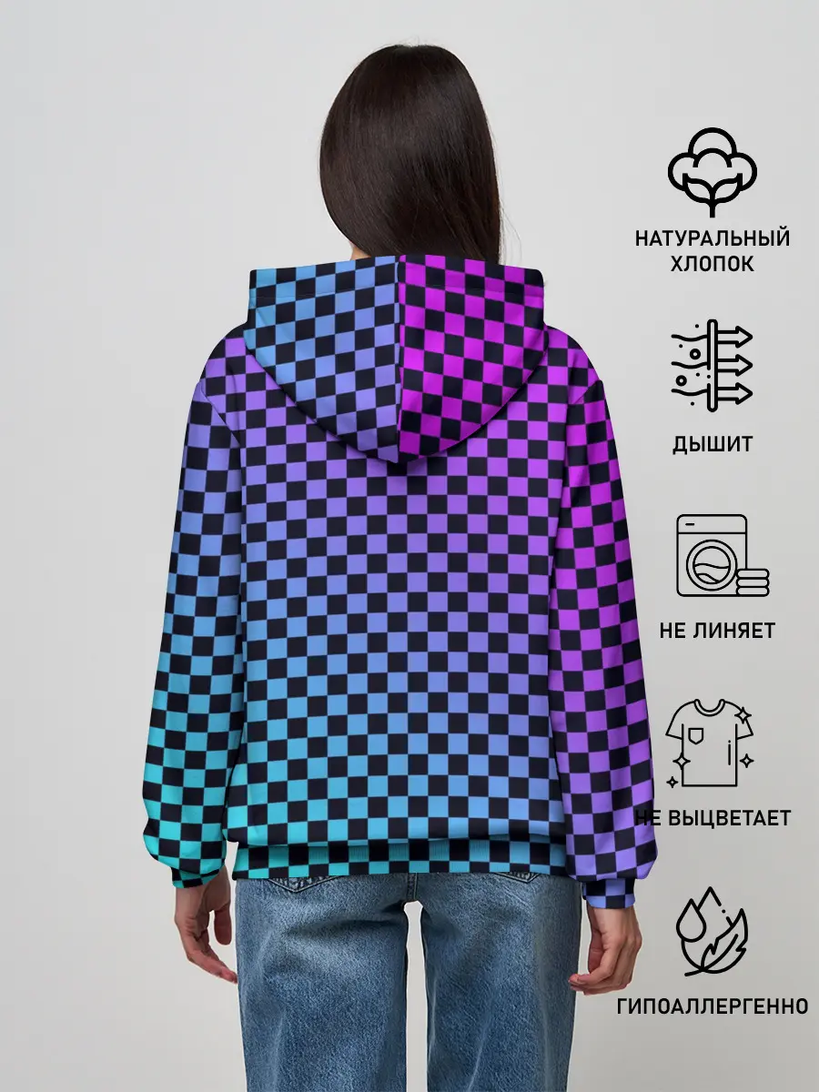Женское худи / Checkerboard gradient