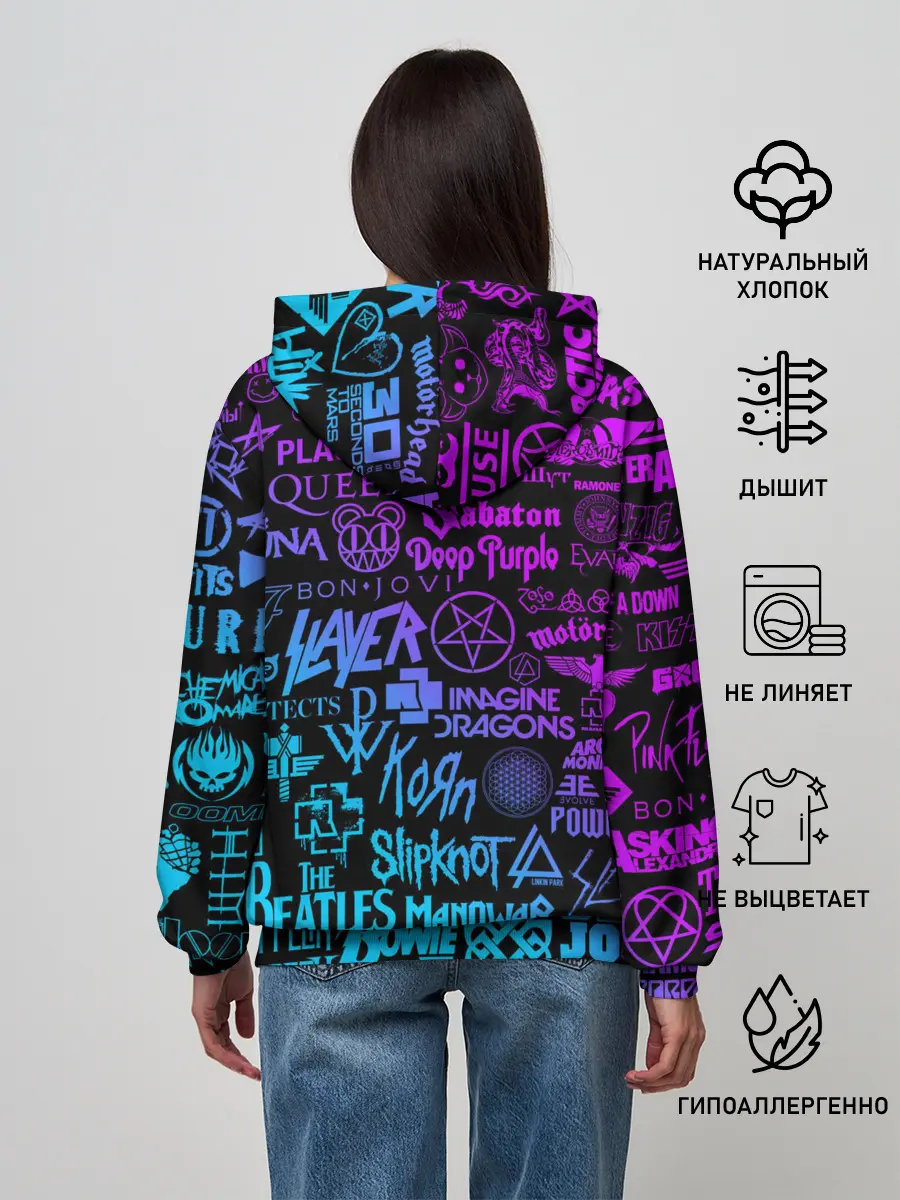 Женское худи / ЛОГОТИПЫ РОК ГРУПП