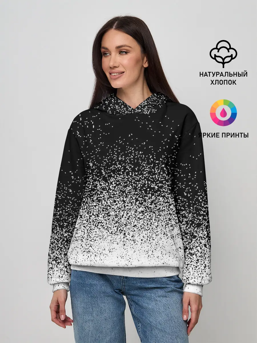 Женское худи / BLACK AND WHITE ABSTRACTION