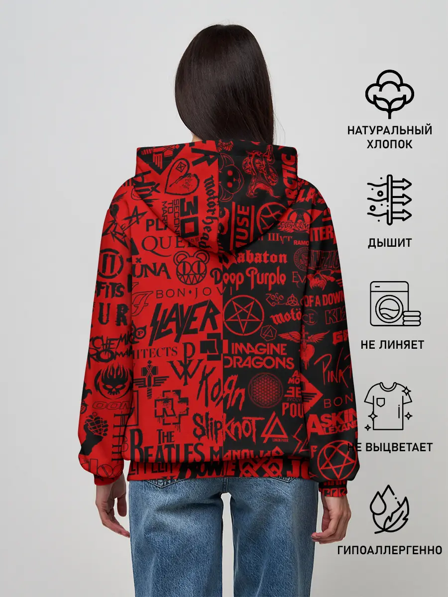 Женское худи / ЛОГОТИПЫ РОК ГРУПП | ROCK