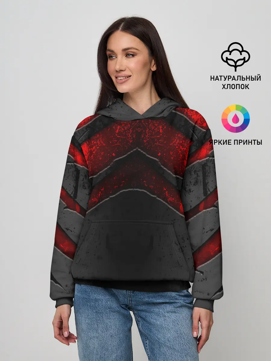 Женское худи / Black & Red Metal