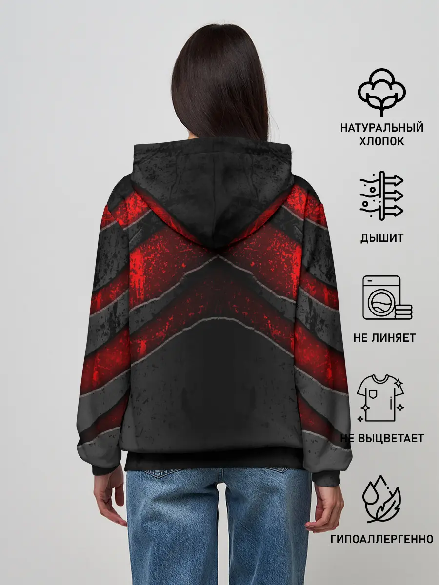 Женское худи / Black & Red Metal