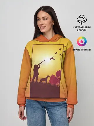 Женское худи / Охотник с собакой