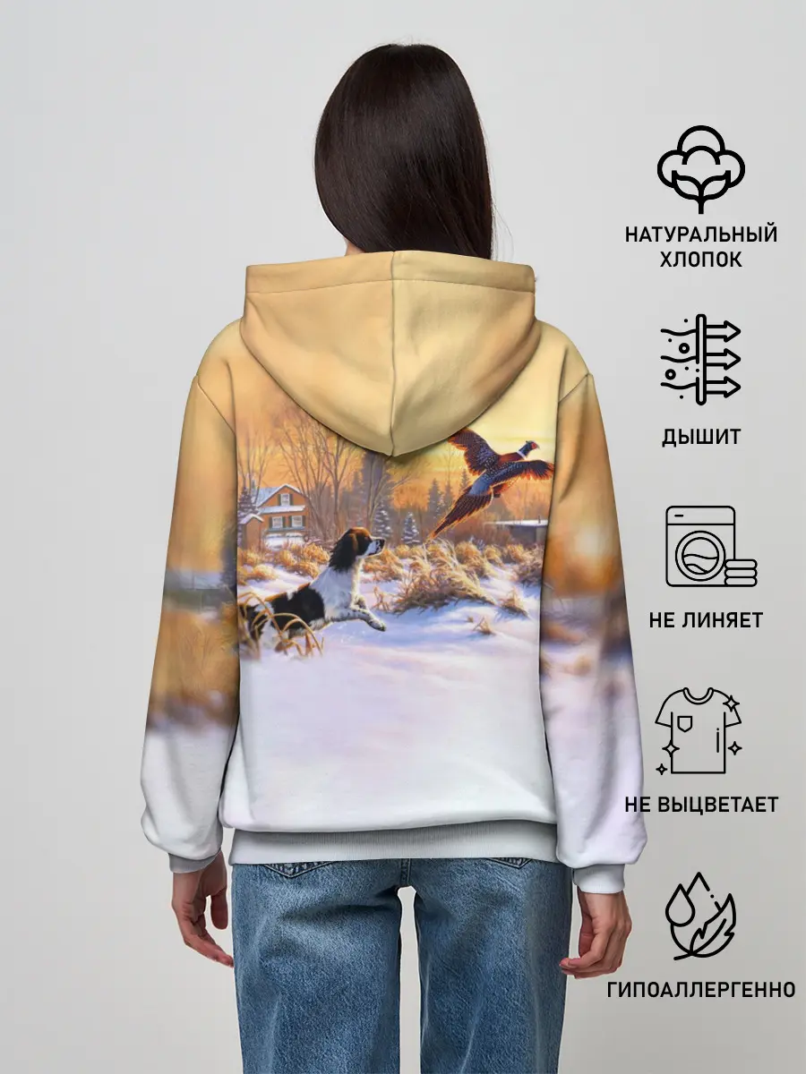 Женское худи / Собака и фазан