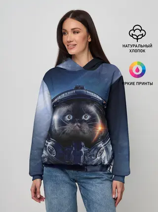 Женское худи / Кот космонавт