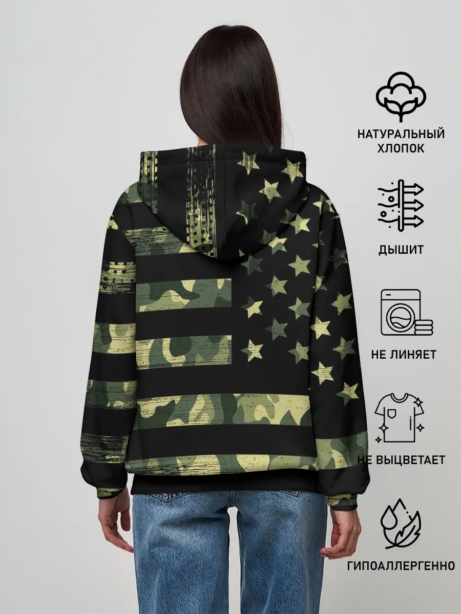 Женское худи / American Flag Camo