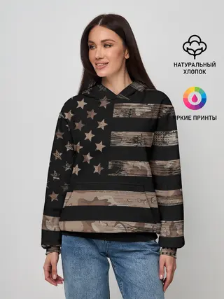 Женское худи / American Flag Camo