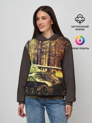 Женское худи / ТАНК В ЛЕСУ