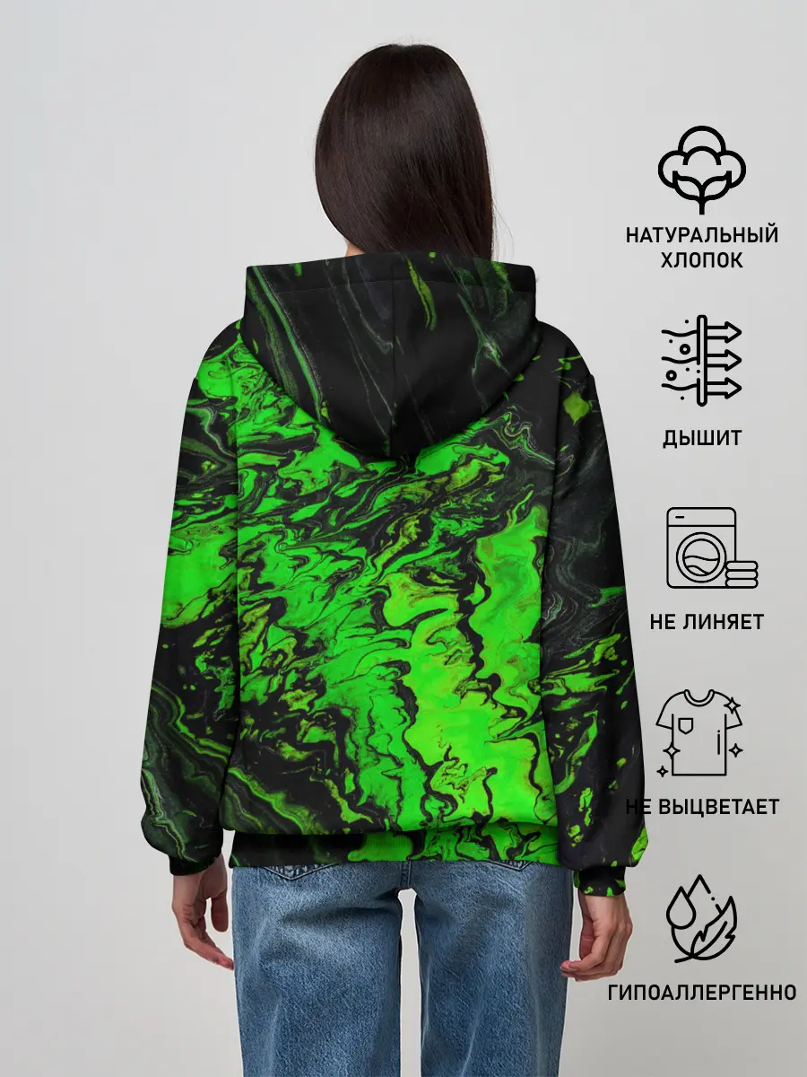 Женское худи / Тёмные зеленые краски