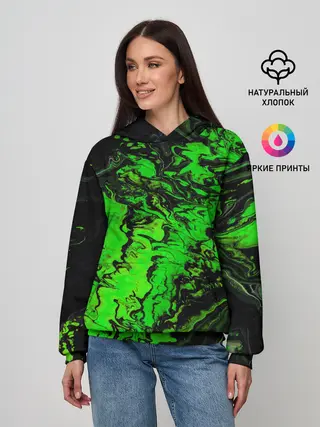 Женское худи / Тёмные зеленые краски