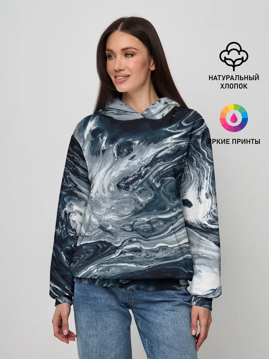Женское худи / Темные холодные краски