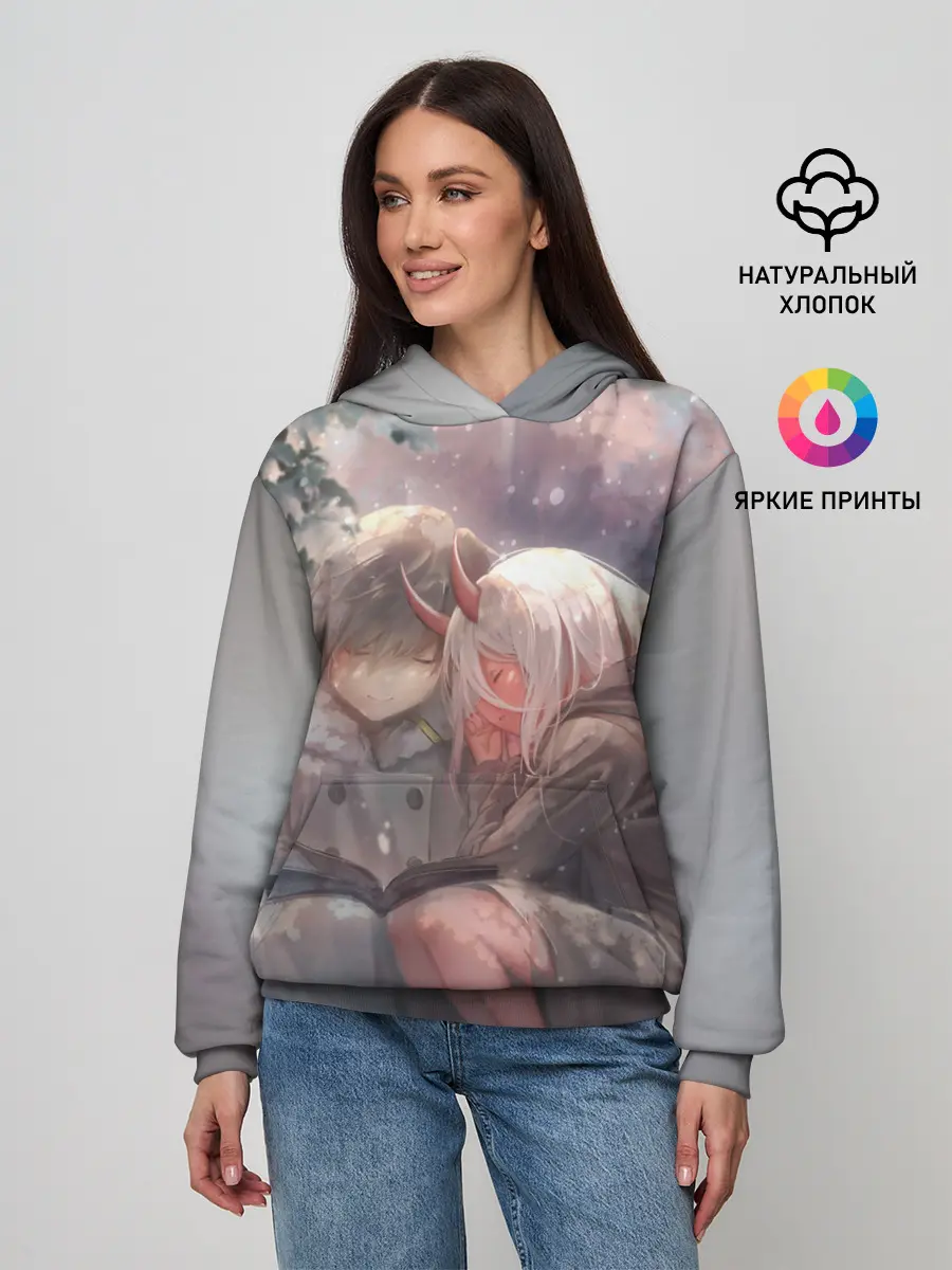 Женское худи / Ноль два и Хиро вместе