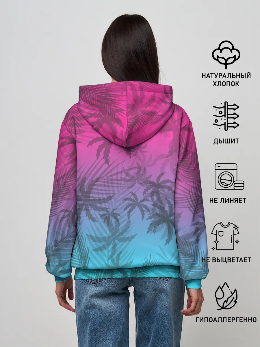 Женское худи / РЕТРО ПАЛЬМЫ