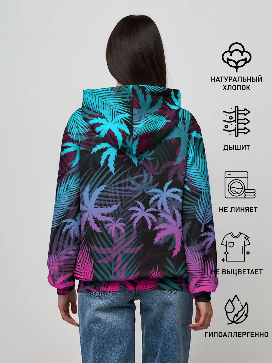 Женское худи / НЕОНОВЫЕ ПАЛЬМЫ | NEON PALMS