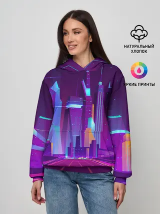 Женское худи / НЕОНОВЫЙ ГОРОД