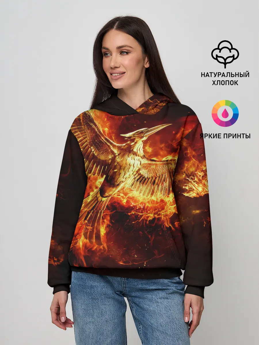 Женское худи / Феникс в огне