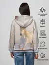 Женское худи / Белая лошадь на снегу