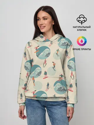 Женское худи / лыжники