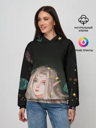 Женское худи / Эльфийка и звезды
