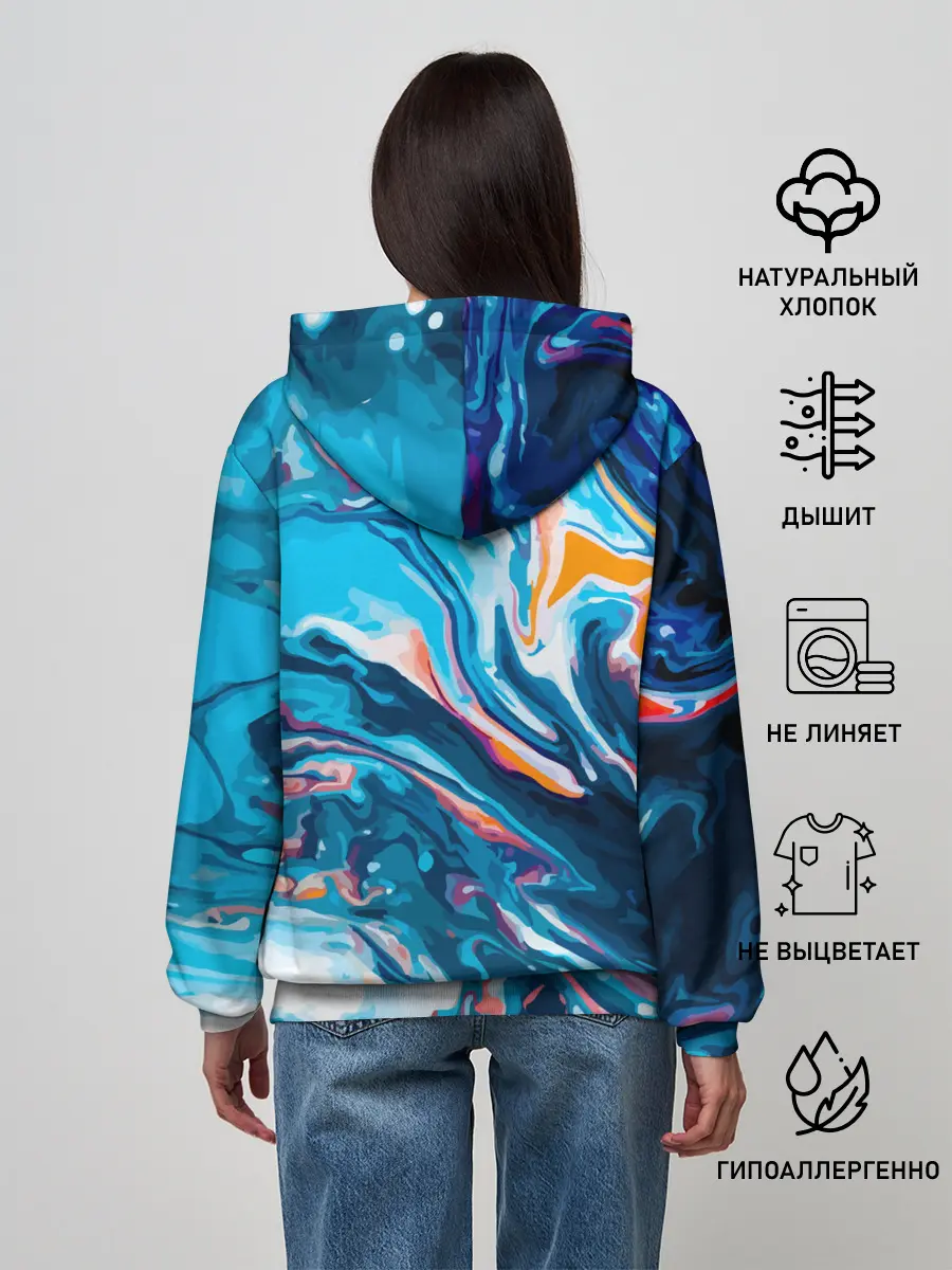 Женское худи / Волны красок