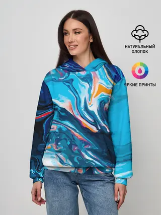 Женское худи / Волны красок
