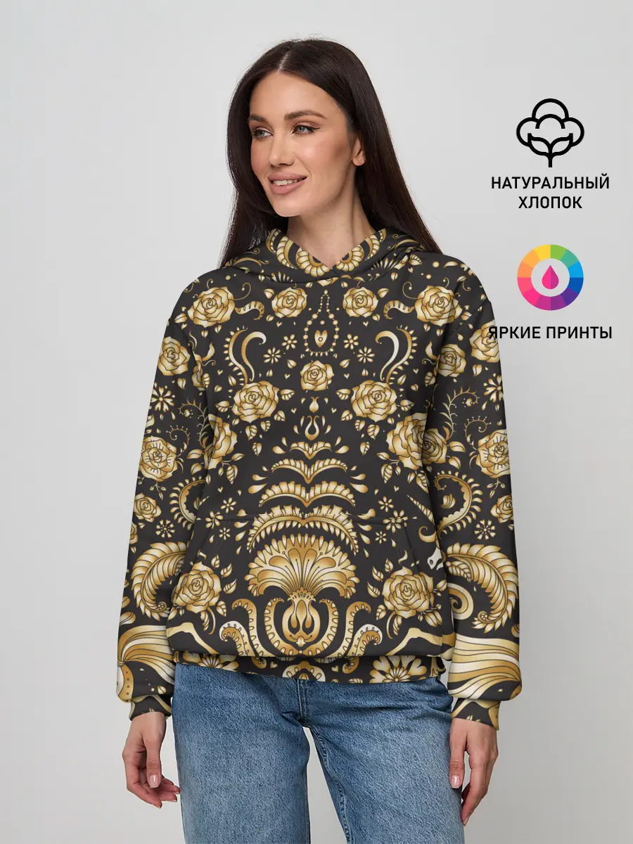 Женское худи / Gold & Black