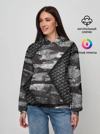 Женское худи / Камуфляжная 3D броня