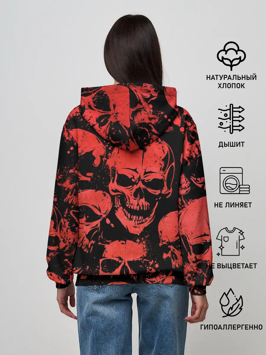 Женское худи / Skulls pattern