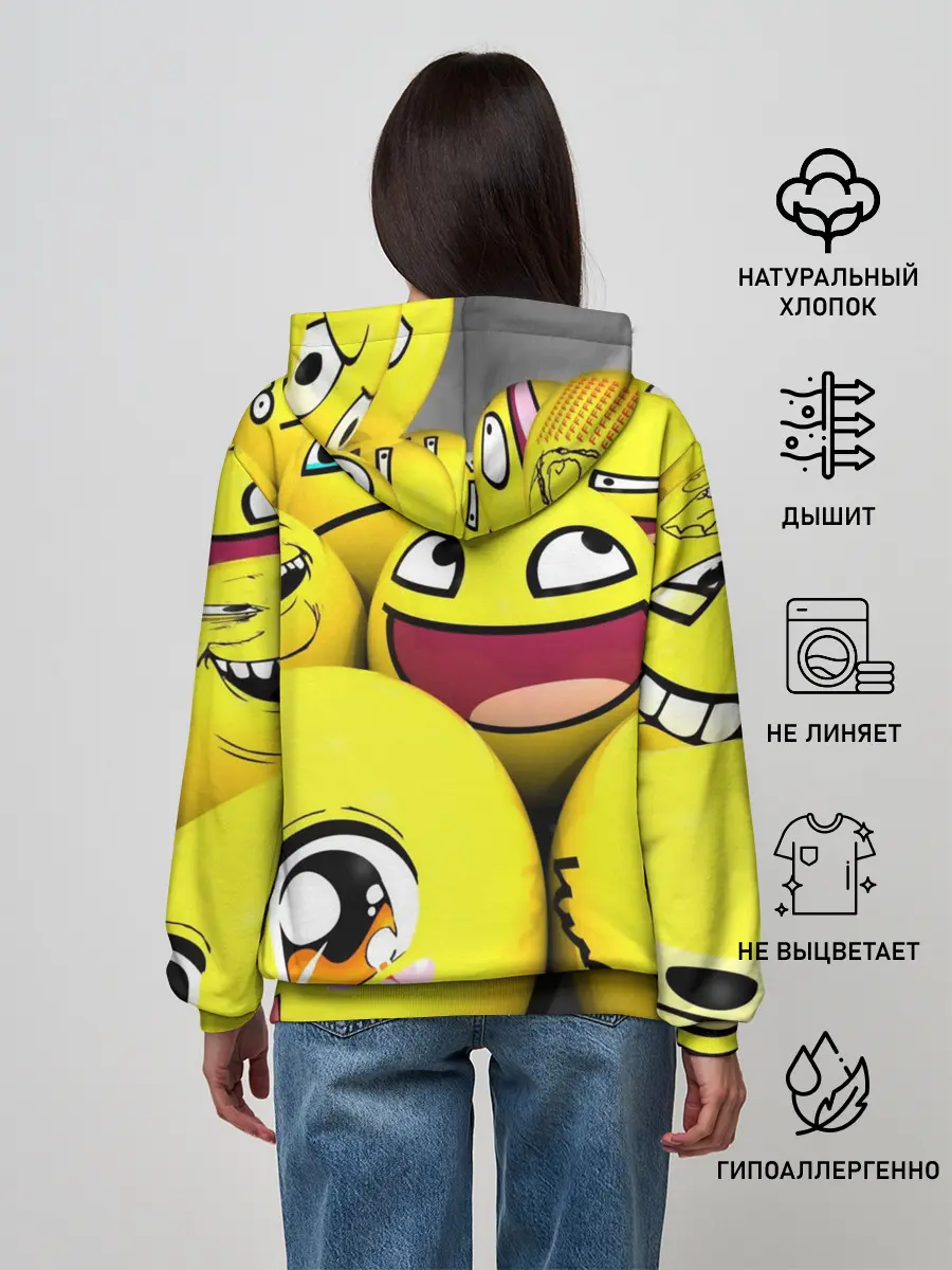 Женское худи / ЖЕЛТЫЕ СМАЙЛИКИ
