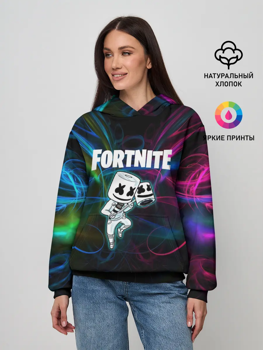 Женское худи / Fortnite x Marshmallow.