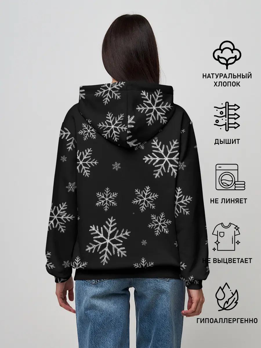 Женское худи / Рок Дед Мороз