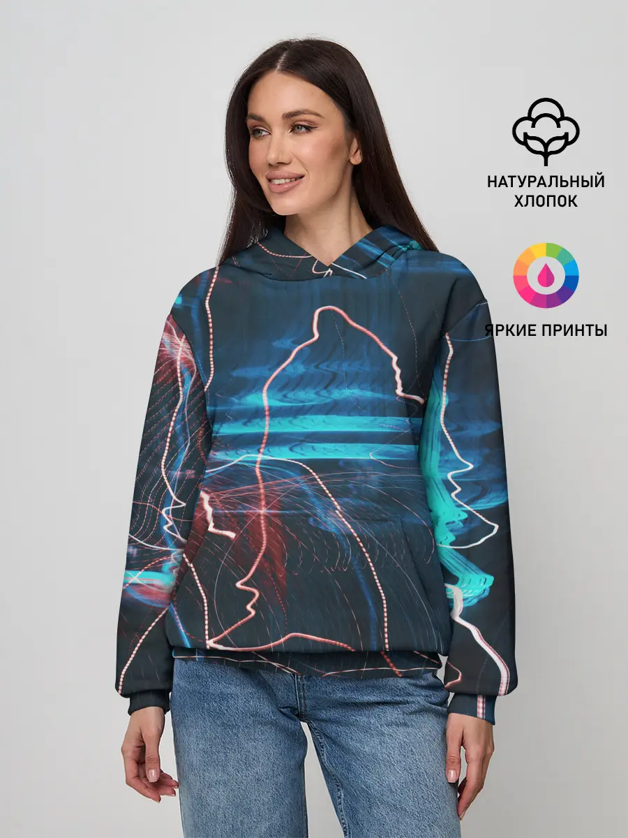 Женское худи / Freeze Light digital art