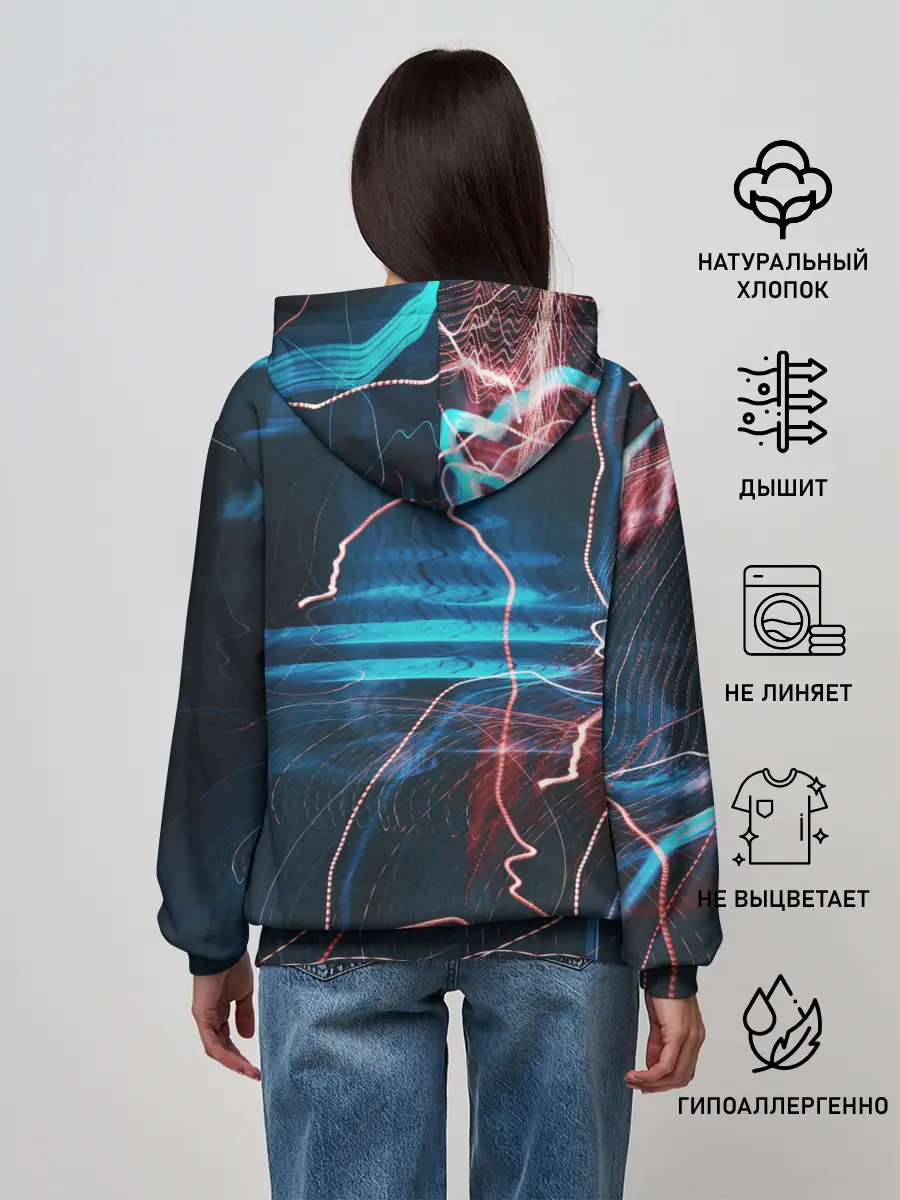 Женское худи / Freeze Light digital art