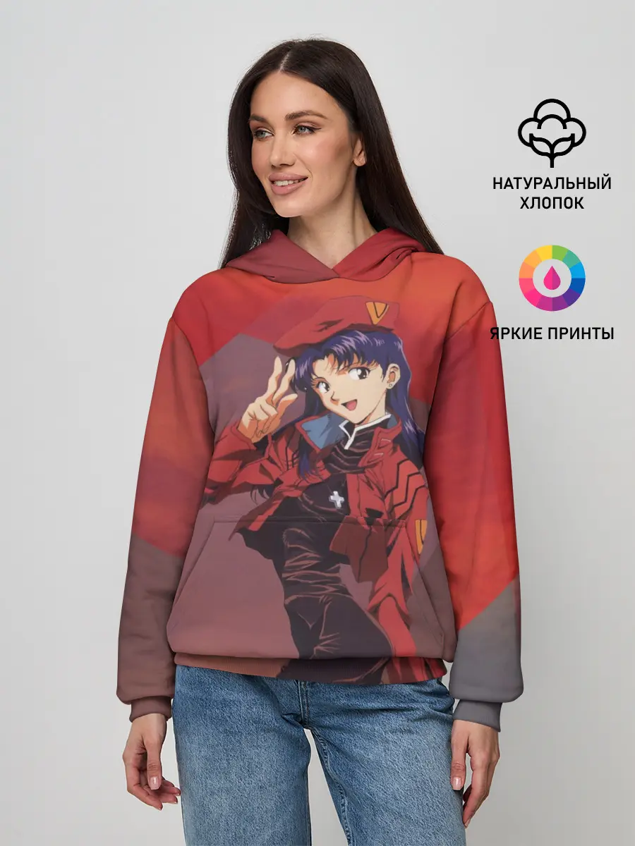 Женское худи / Misato Katsuragi на красном
