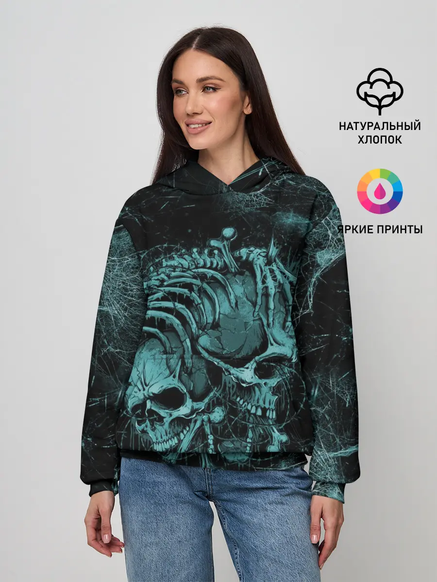Женское худи / two skulls