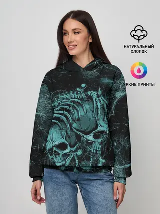 Женское худи / two skulls