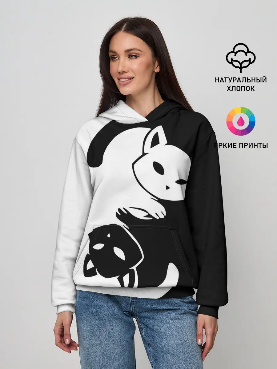 Женское худи / ДВА КОТА КУВЫРКАЮТСЯ.