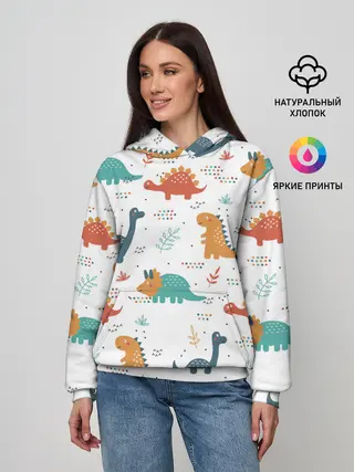 Женское худи / Милые динозавры