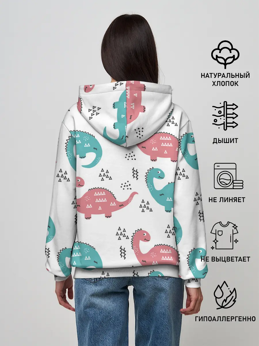 Женское худи / Милые динозаврики