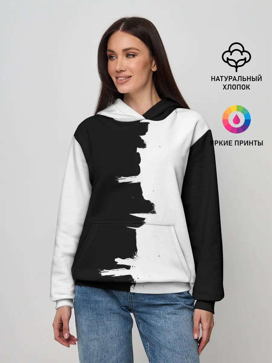 Женское худи / Черным по белому