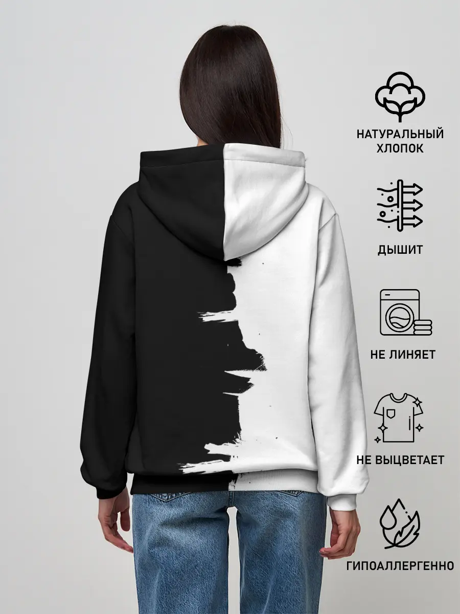 Женское худи / Черным по белому