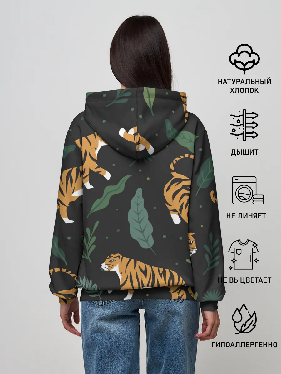 Женское худи / Тропический тигр