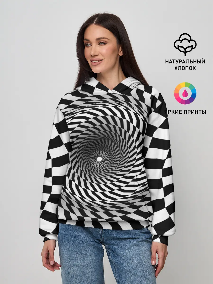 Женское худи / Оптические квадраты