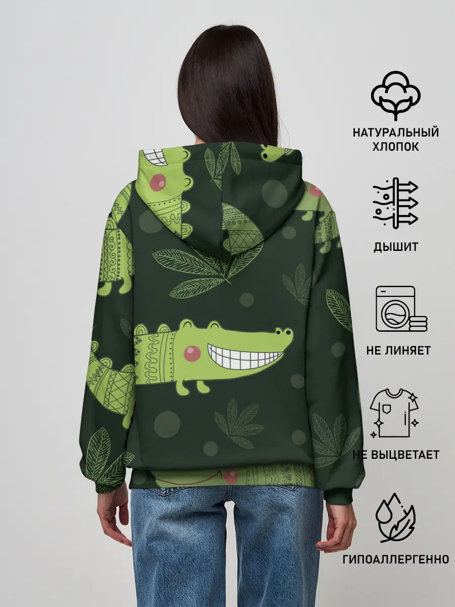 Женское худи / Милый крокодил