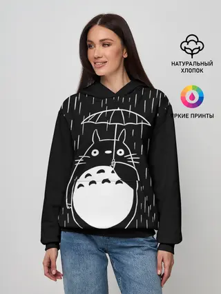 Женское худи / Тоторо прячется от дождя