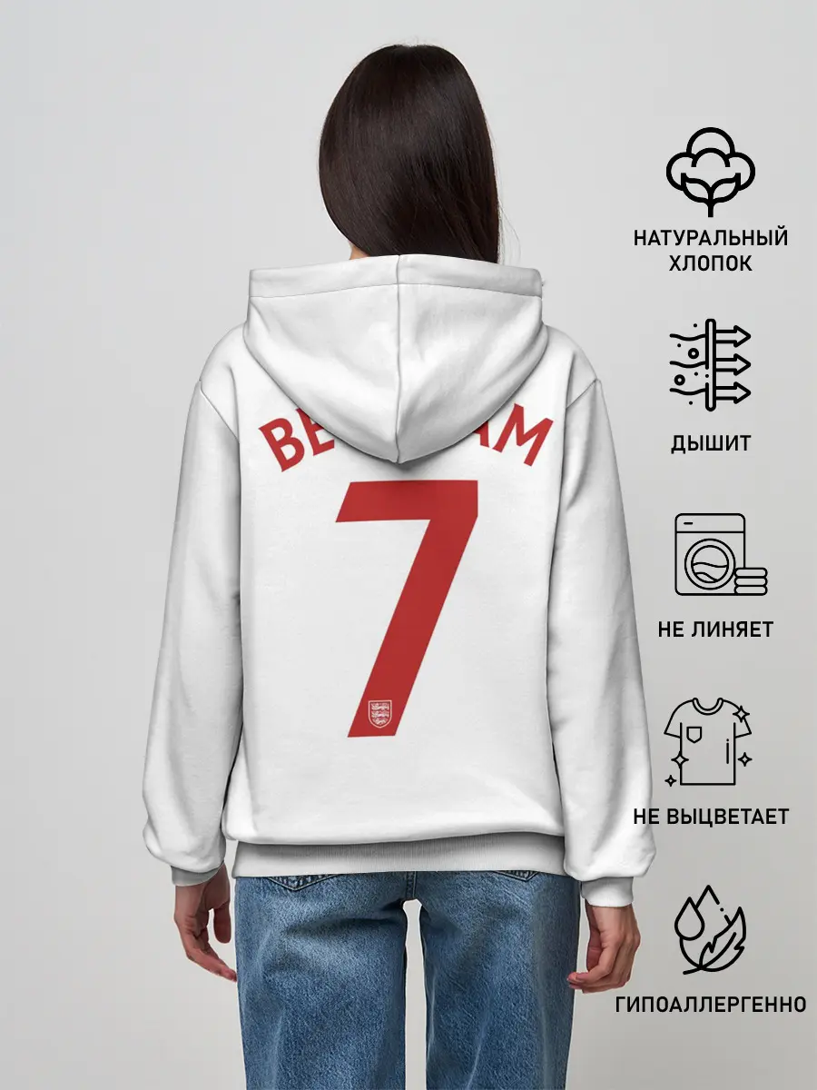 Женское худи / Дэвид Бекхэм Англия Ретро