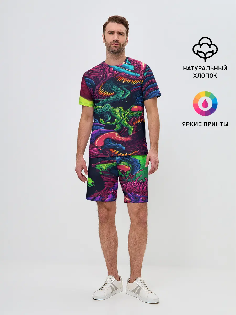 Мужской костюм с шортами / CS GO hyper beast skin