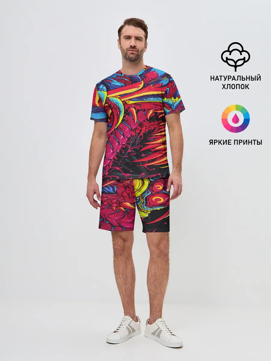 Мужской костюм с шортами / CS GO hyper beast skin